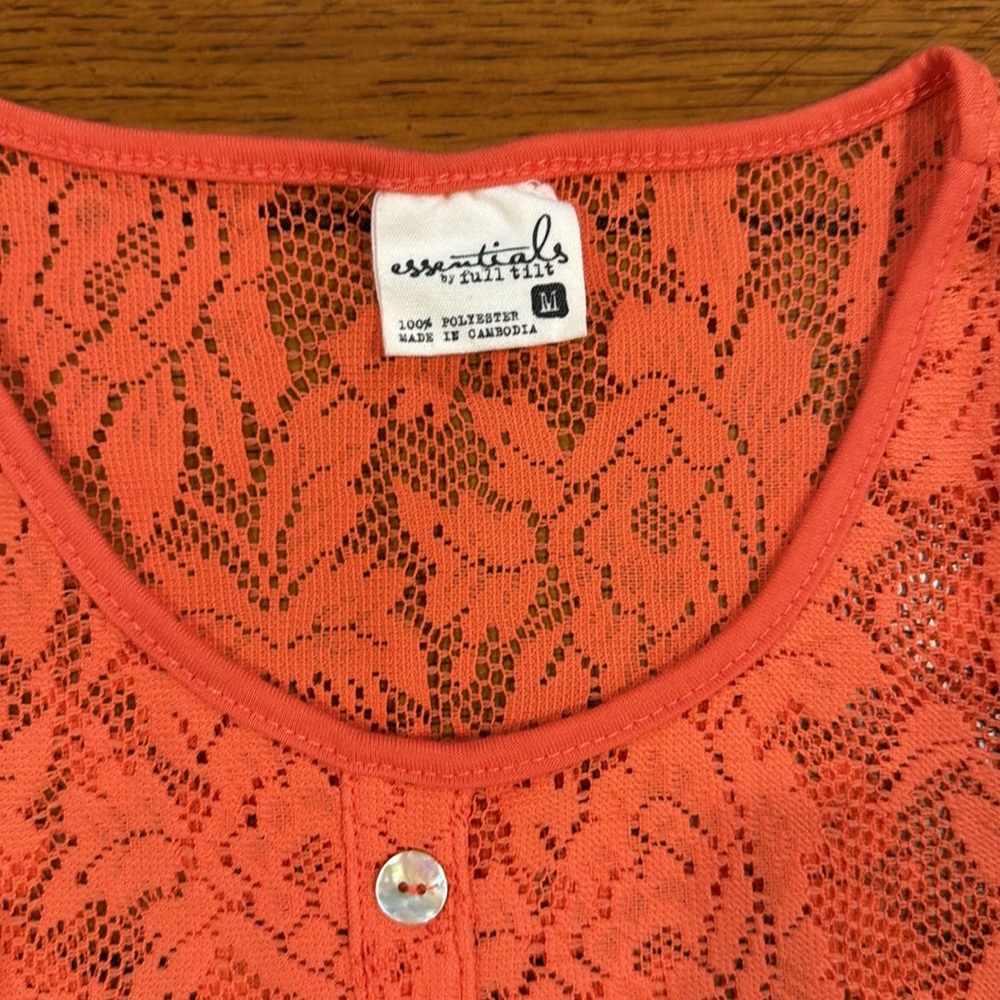 Full Tilt Coral Lace Sleeveless Top - Picture 4 of 6